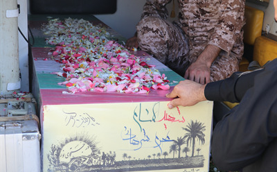 مراسم وداع با پیکر مطهر شهید گمنام در شرکت نکاچوب برگزار شد 